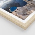 Plakat w ramie 40x50 - Błękitne Przezycia - Santorini, morze - rama drewno