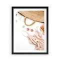 Plakat w ramie 50x70 - Moda na Plażę - kompozycja fashion, sukienka - rama czarna