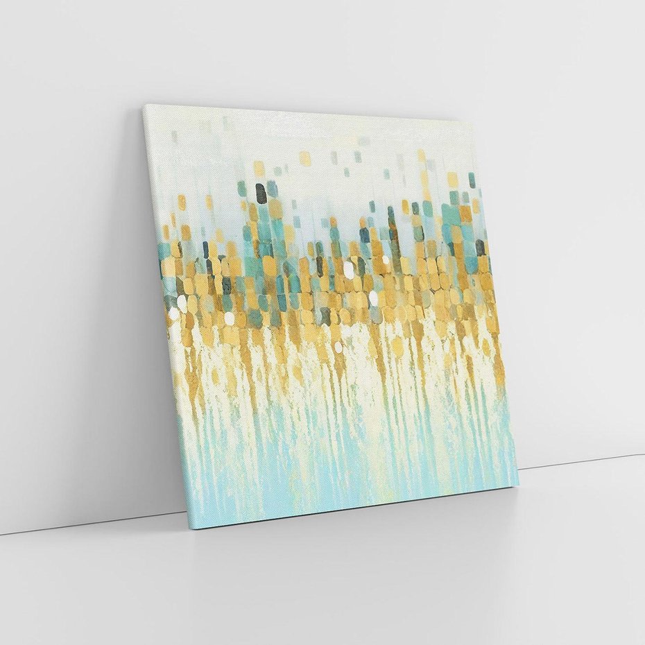 Obraz na płótnie 60x60 - Turkusowa Harmonia - abstrakcja, geometryczne plamki