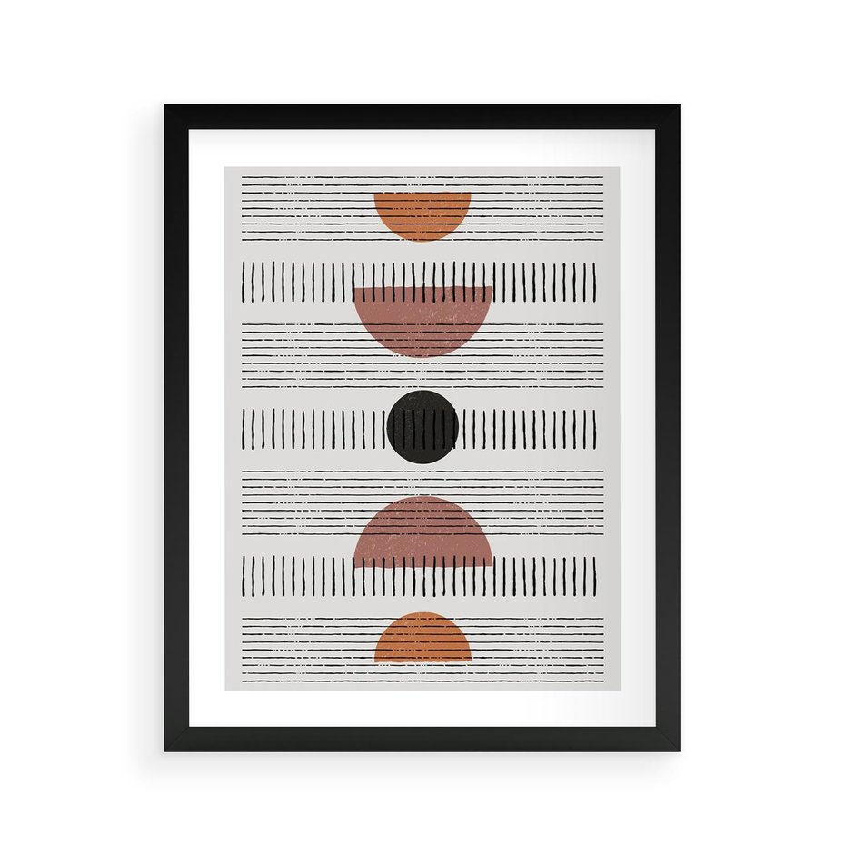 Plakat w ramie 40x50 - Plakat w Stylu Abstrakcji - geometryczna grafika, plakat - rama czarna