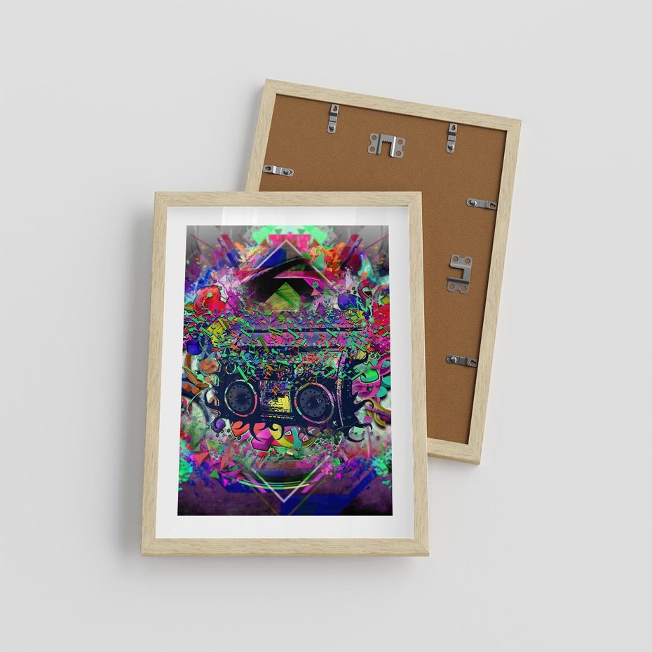 Plakat w ramie 30x40 - Harmonia Muzyki - grafika, muzyka - rama drewno