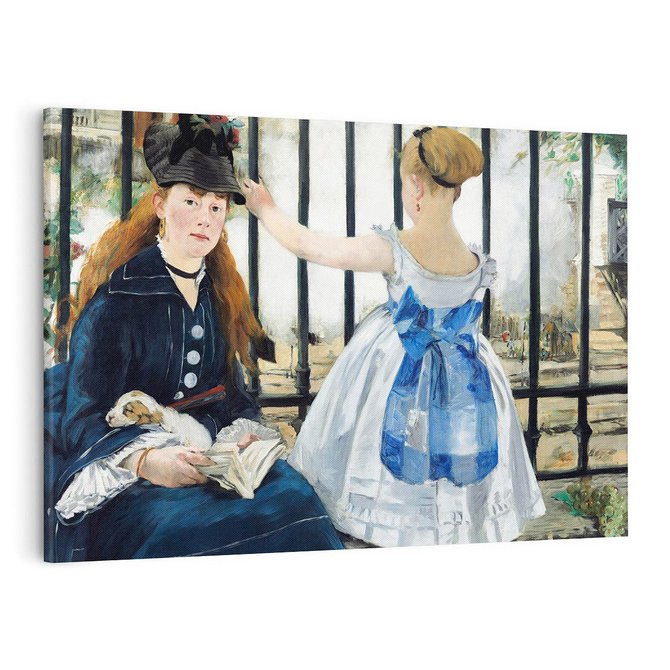 Obraz na płótnie 70x50 - "Kolej" (1873) Edouard Manet - Reprodukcja - reprodukcja, obraz na płótnie