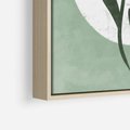 Obraz w ramie 80x120 - Kształty Zielonego Ukojenia - zielony plakat, roślinne motywy - rama drewno