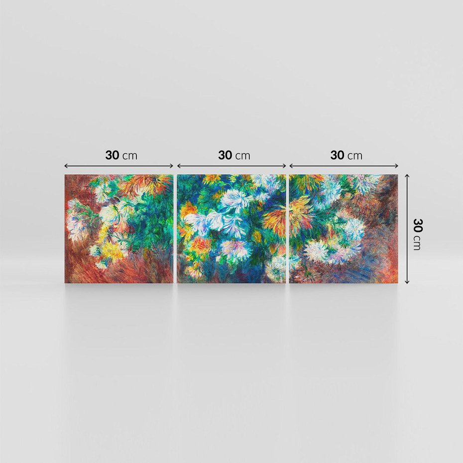 Obraz na płótnie 90x30 - Chryzantemy (1881–1882), Pierre-Auguste Renoir - Reprodukcja - reprodukcja, obraz na płótnie