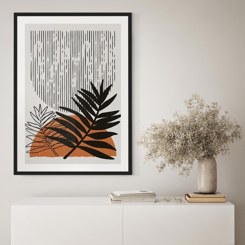 Plakat w ramie 50x70 - Sztuka Połączona - nowoczesna sztuka, modern - rama czarna