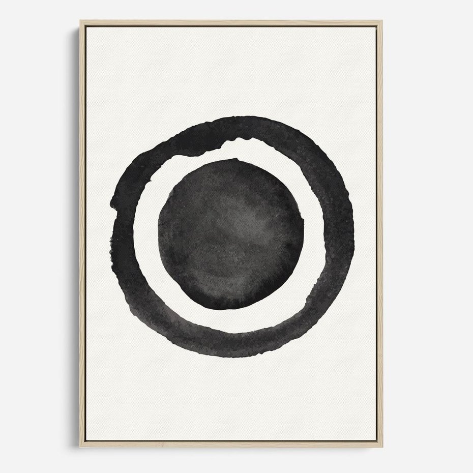 Obraz w ramie 70x100 - Bezgraniczne Widoki - abstrakcyjne plamy okręgi, akwarelowe - rama drewno