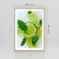 Plakat w ramie 50x70 - Ożywczy duet limonek i cytryn - limonki, cytryny - rama drewno