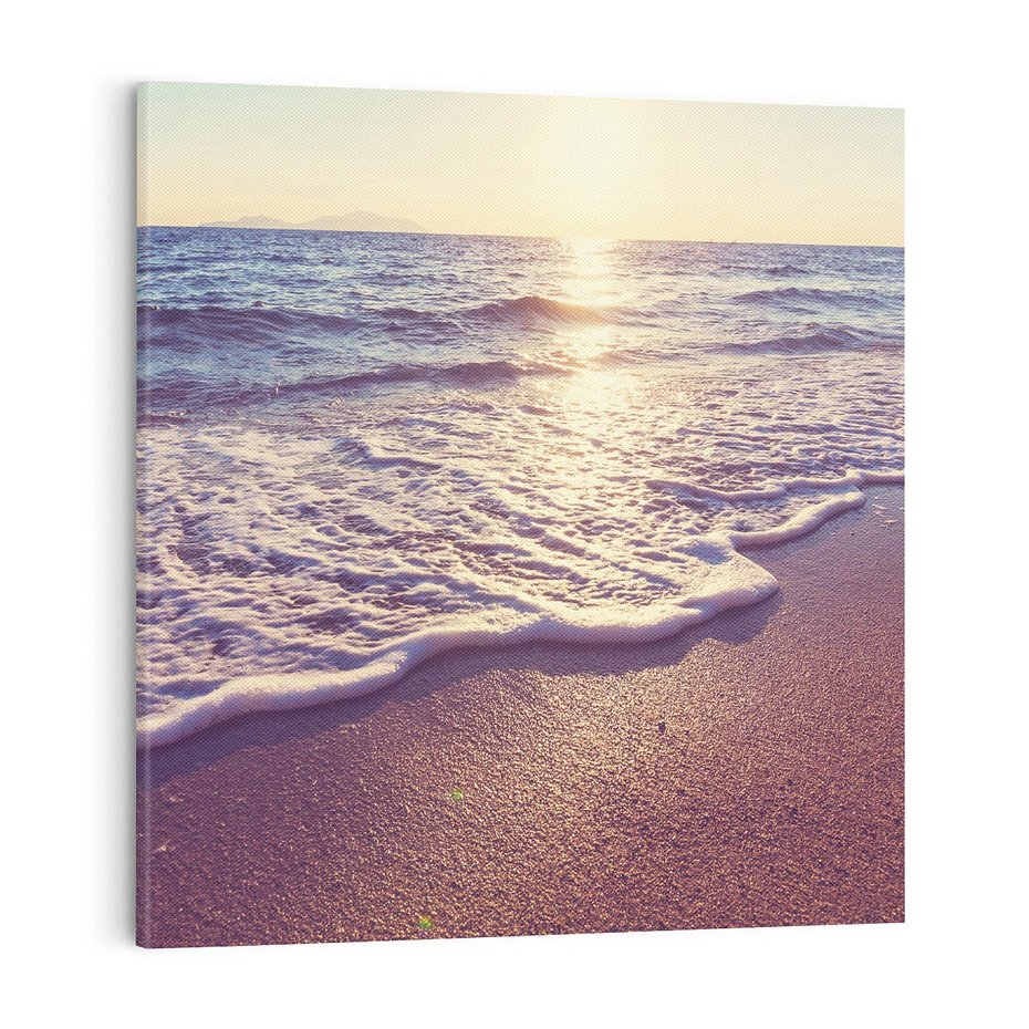 Obraz na płótnie 50x50 - Plaża: błogie chwile nad morzem - plaża, morze