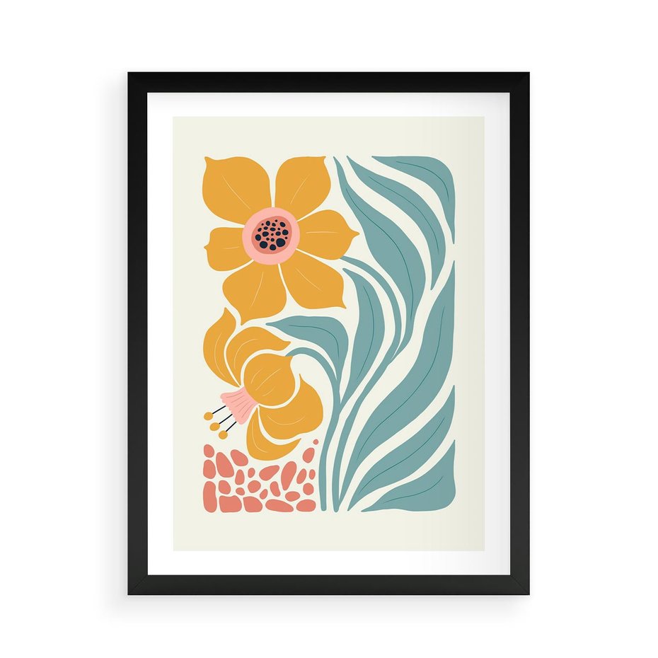 Plakat w ramie 50x70 - Pastelowa Piękność - nowoczesna sztuka, plakat - rama czarna