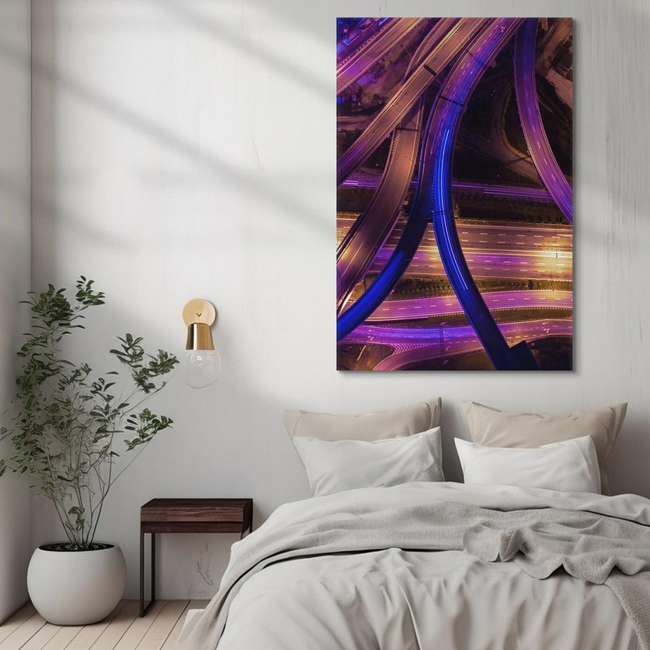 Obraz na płótnie 70x100 - Wiadukty i autostrada - Węzeł drogowy w USA - wiadukty, autostrada