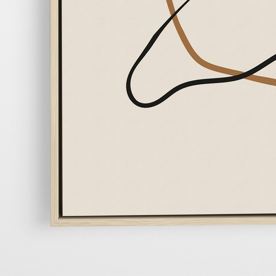 Obraz w ramie 50x70 - Bezczasowe Kontury - abstrakcyjne linie, zaplątane - rama drewno