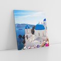 Obraz na płótnie 80x80 - Perspektywa na Santorini - Santorini, perspektywa