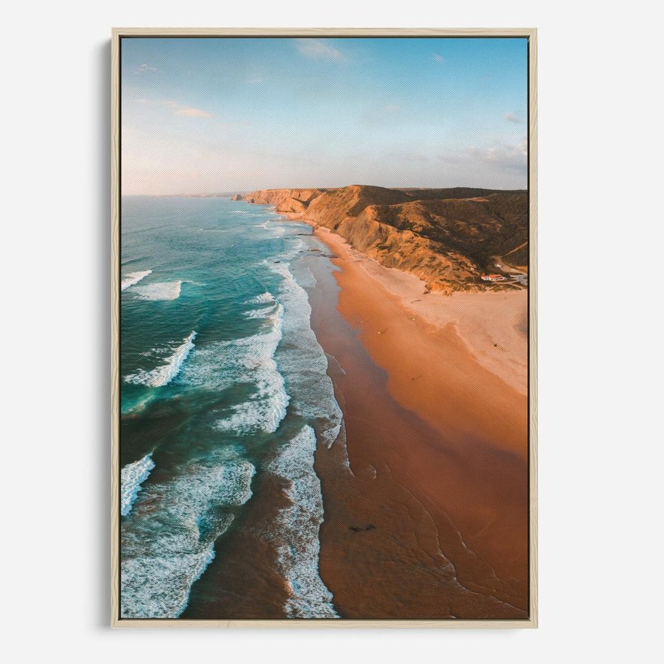 Obraz w ramie 70x100 - Z Lotu Ptaka - fotografia, plaża - rama drewno