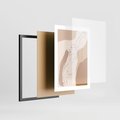 Plakat w ramie 30x40 - Sztuka Nagiej Formy - szkic nagiej kobiety, kolory beżowe - rama czarna