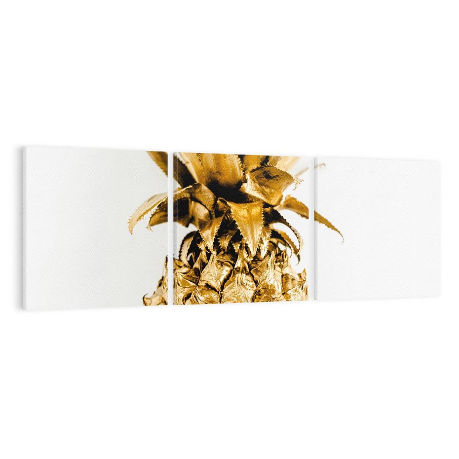 Obraz na płótnie 150x50 - Ekskluzywny Akcent - złoty, ananas