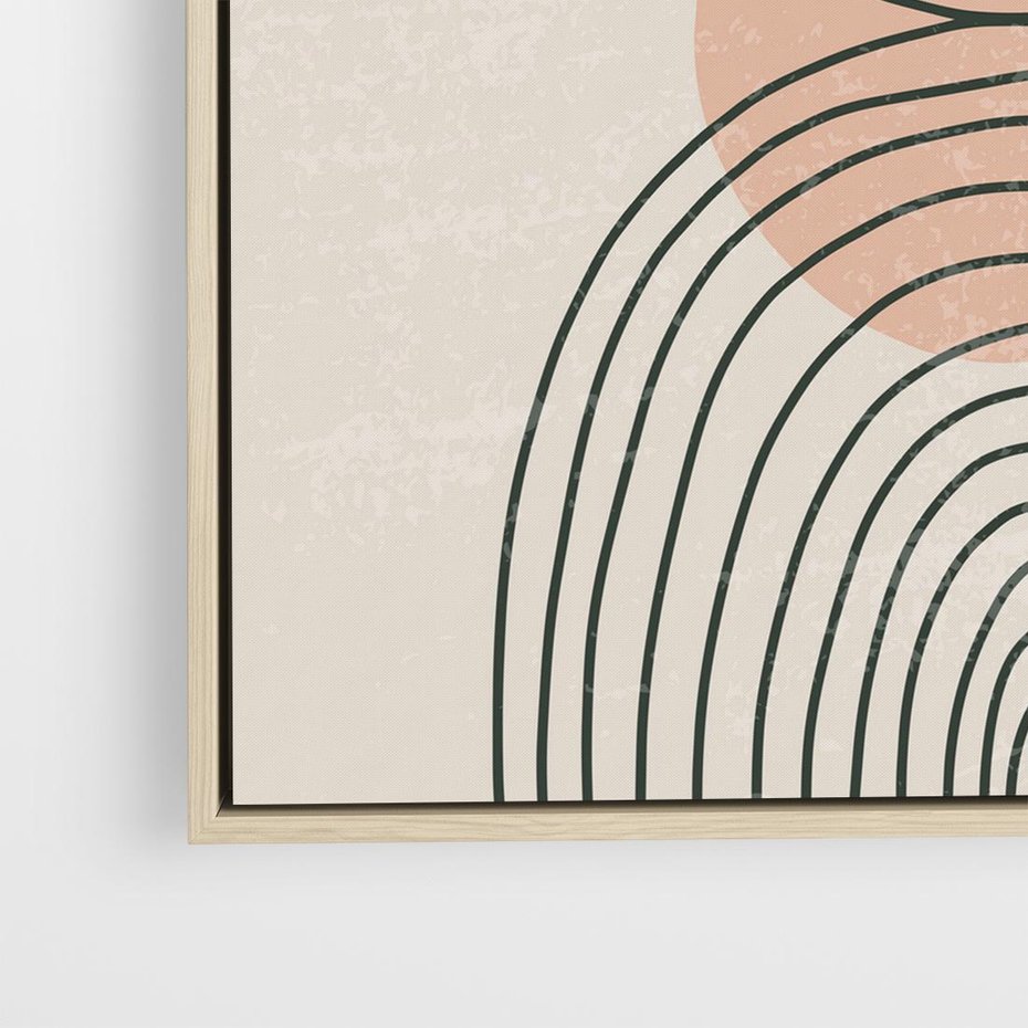 Obraz w ramie 50x50 - Nowy Rytuał - abstrakcyjna sztuka, boho kształty - rama drewno