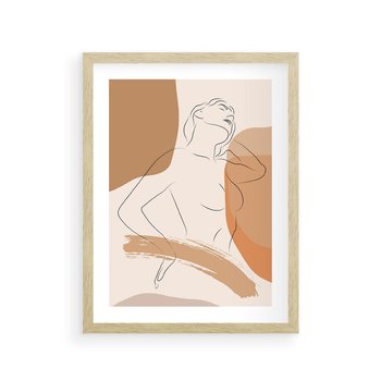 Plakat w ramie 30x40 - Sztuka Prostoty - kobieta, szkic - rama drewno