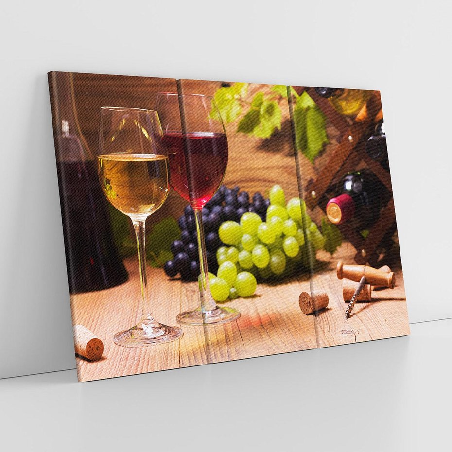 Obraz na płótnie 120x80 - owocowy raj - wino, winogrona