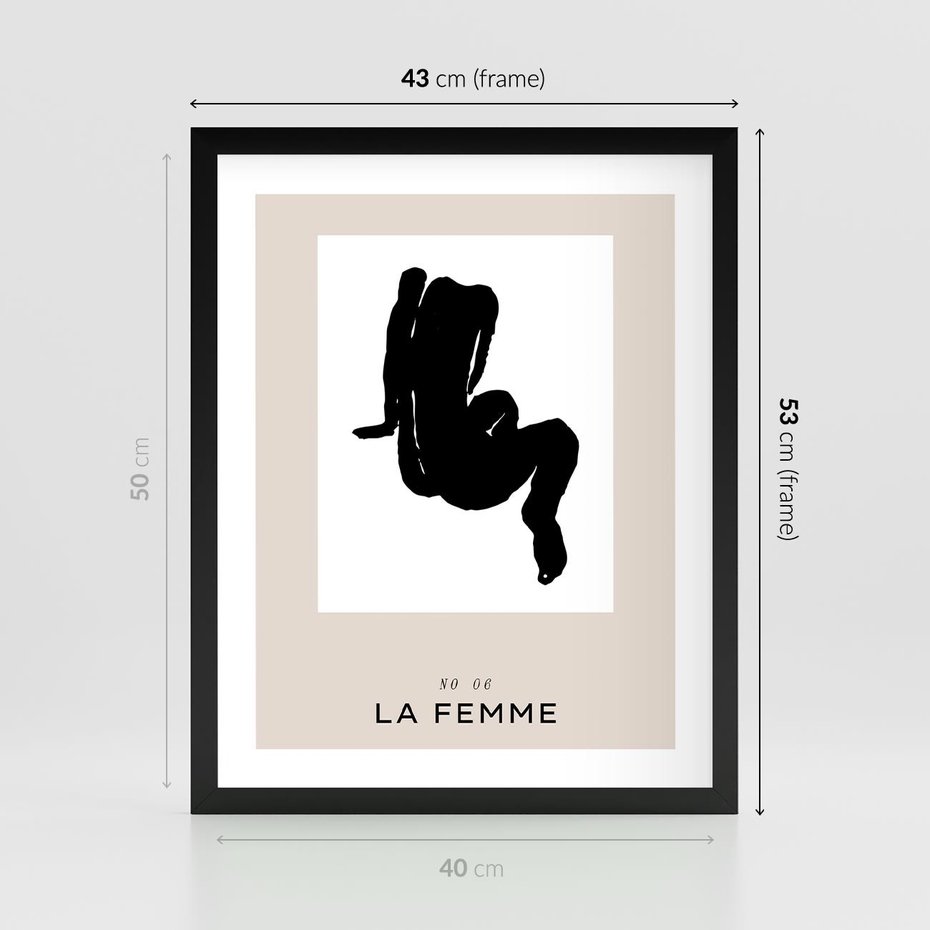 Plakat w ramie 40x50 - Boho Harmonia Stylu - abstrakcyjna sztuka, akt - rama czarna