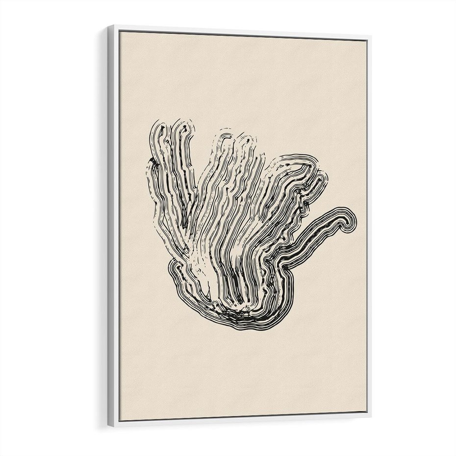 Obraz w ramie 50x70 - Abstrakcyjne Odbicie - abstrakcyjne odbicie, biało czarny - rama biała