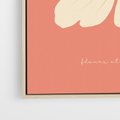 Obraz w ramie 70x100 - Malowane Kolorowe Echa - minimalistyczna grafika, biały kwiat na różowym tle - rama drewno