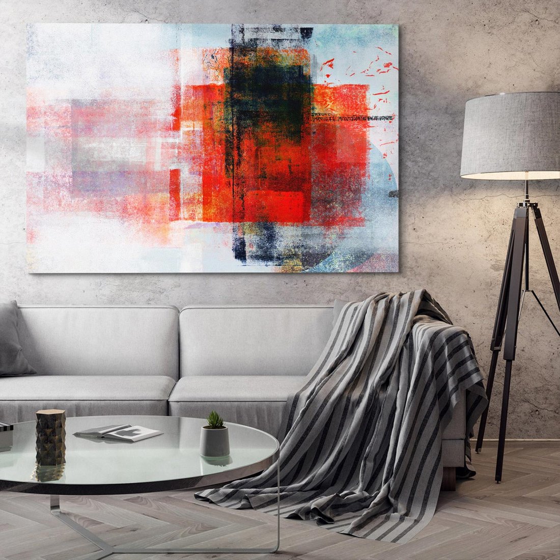 Obraz na płótnie 120x80 - Burza Emocji - wyrazista abstrakcyjna sztuka, dramatyzm