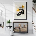 Plakat bez ramy 30x40 - Elegancja w Szkicu: Stopa w Bucie na Obcasie - grafika, czarny szkic
