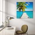 Obraz na płótnie 80x80 - Hawajskie Palmy - palma, morze