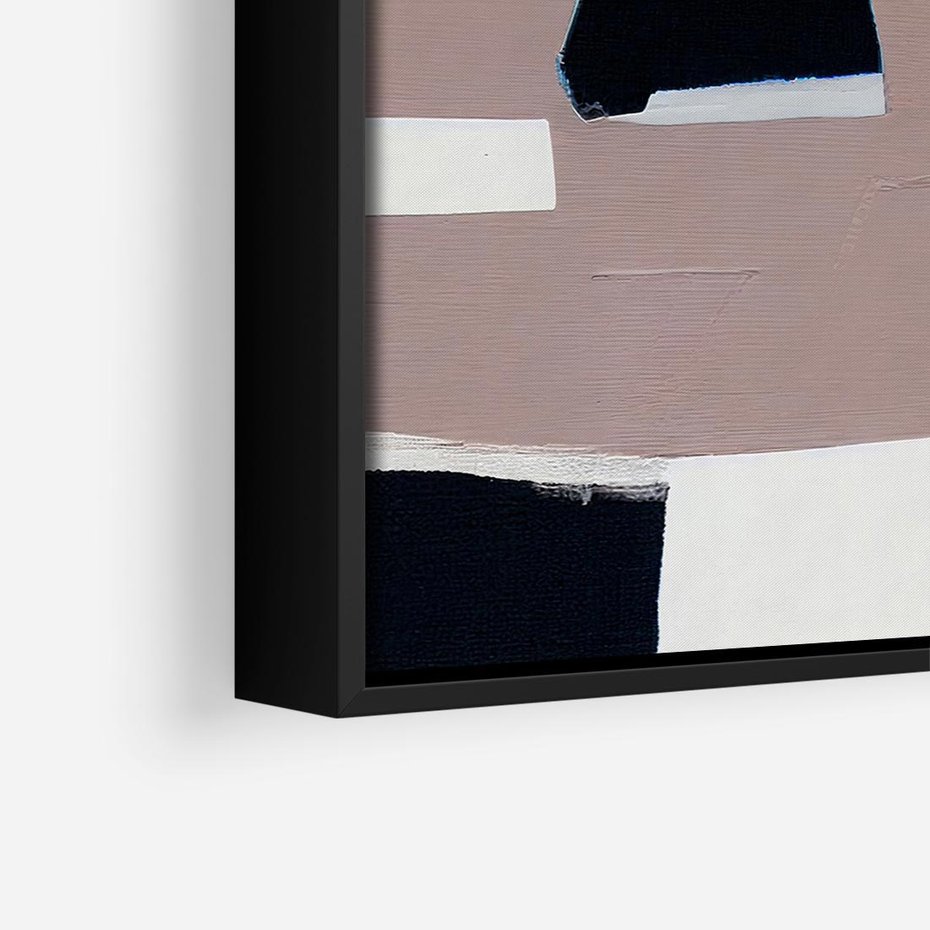 Obraz w ramie 50x50 - Wyrażona cisza abstrakcji - abstrakcyjne, nieregularne kształty - rama czarna