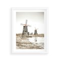 Plakat w ramie 40x50 - Wiejskie Młyny: Rustykalna Fotografia - młyny, rustykalna fotografia - rama biała