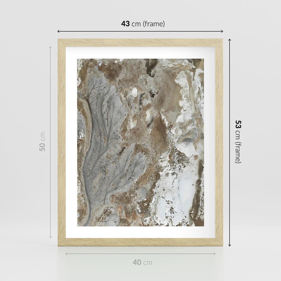 Plakat w ramie 40x50 - Spokój w Beżu - zdjęcie, naturalna tekstura - rama drewno