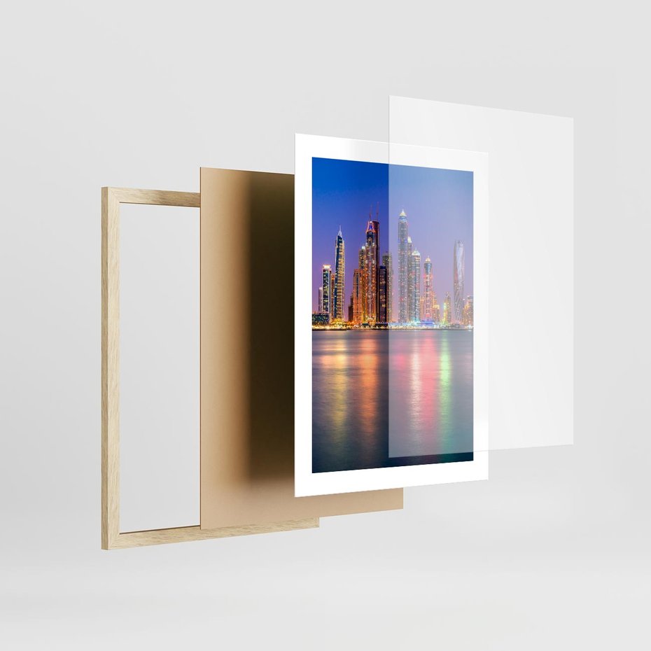 Plakat w ramie 30x40 - Nowy Jork: pulsujące miasto - Nowy Jork, miasto - rama drewno