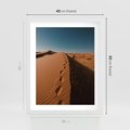Plakat w ramie 40x50 - Piasek pustyni w ogniu - pustynia, piasek - rama biała