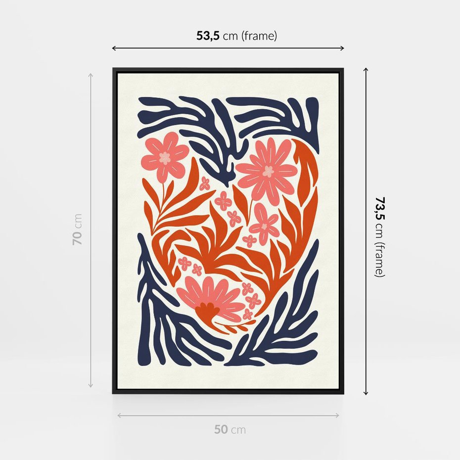 Obraz w ramie 50x70 - Kwiatami Splecione - kwiaty, nowoczesny plakat - rama czarna