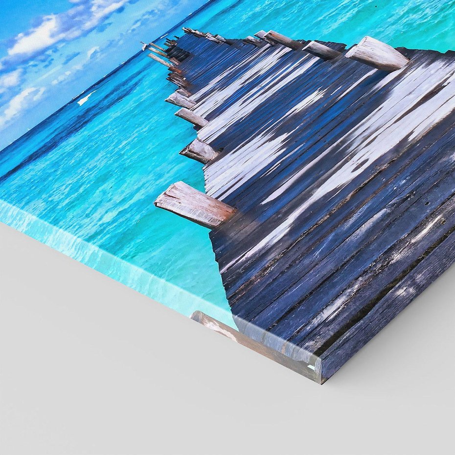 Obraz na płótnie 80x80 - Molo na Plaży Morza - molo, plaża