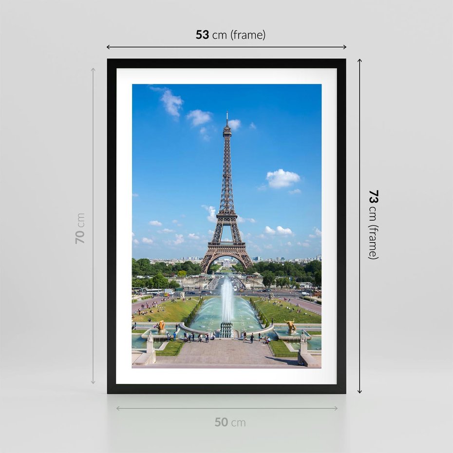 Plakat w ramie 50x70 - Wieża Eiffla - Eiffla, Paryż - rama czarna