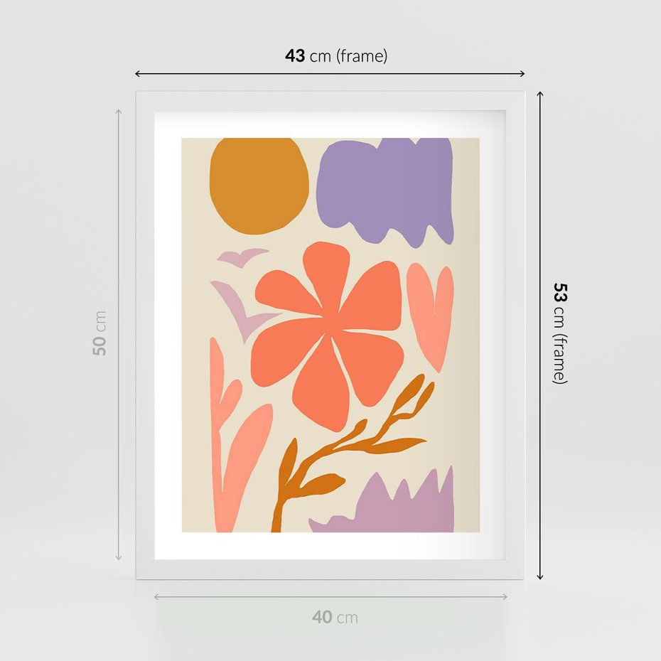 Plakat w ramie 40x50 - Nowoczesne Światło - abstrakcyjny obraz, pastelowe kolory - rama biała