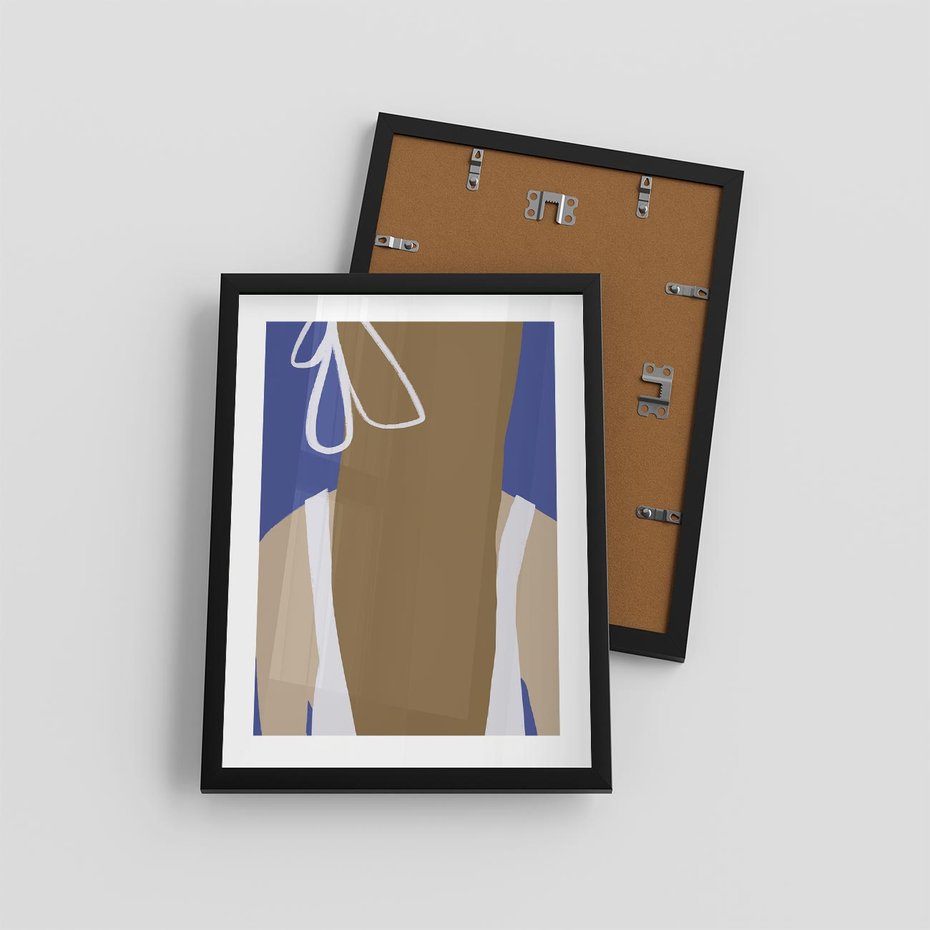 Plakat w ramie 30x40 - Kobieca Inspiracja - plakat retro, kobieta z kokardą - rama czarna