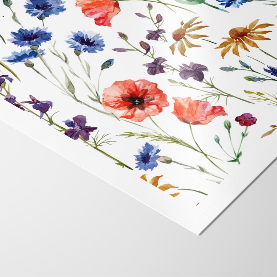 Plakat bez ramy 30x40 - Kwiatowe radości na łące - kwiaty, łączka