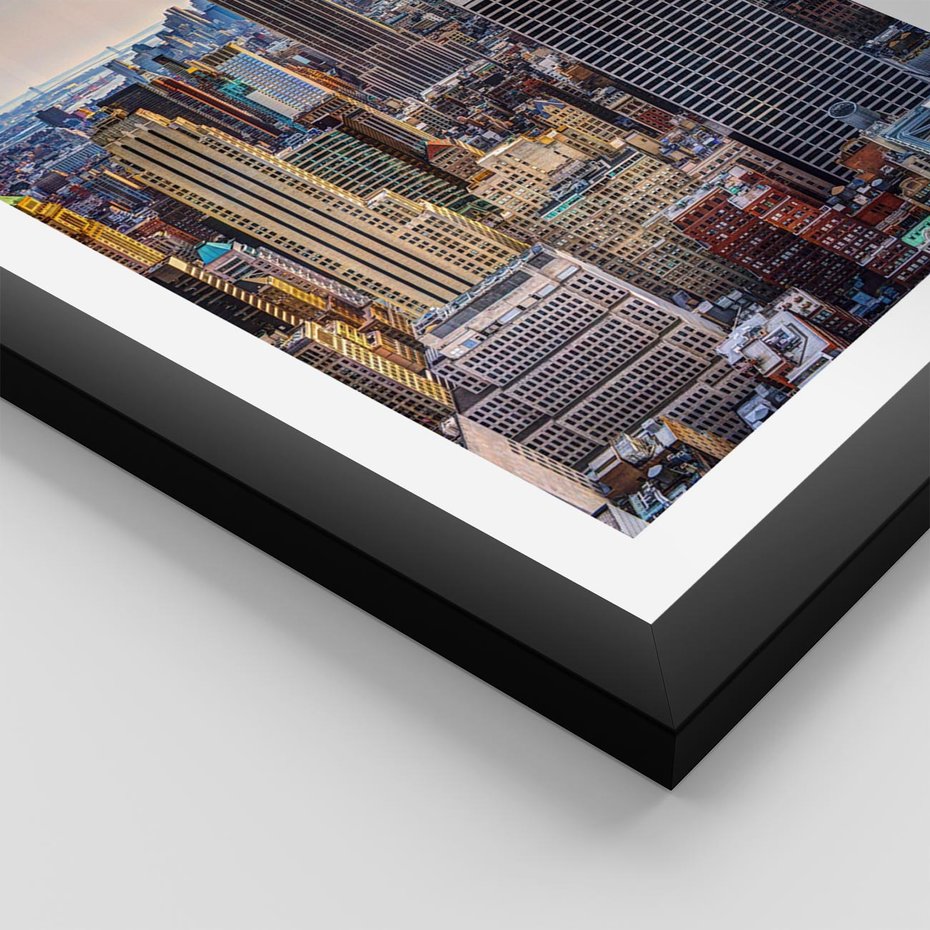Plakat w ramie 30x40 - Manhattan - Wieżowce Nowego Jorku - Manhattan, Nowy Jork - rama czarna