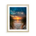 Plakat w ramie 40x50 - Magia zachodu słońca na plaży - zachód, słońca - rama drewno