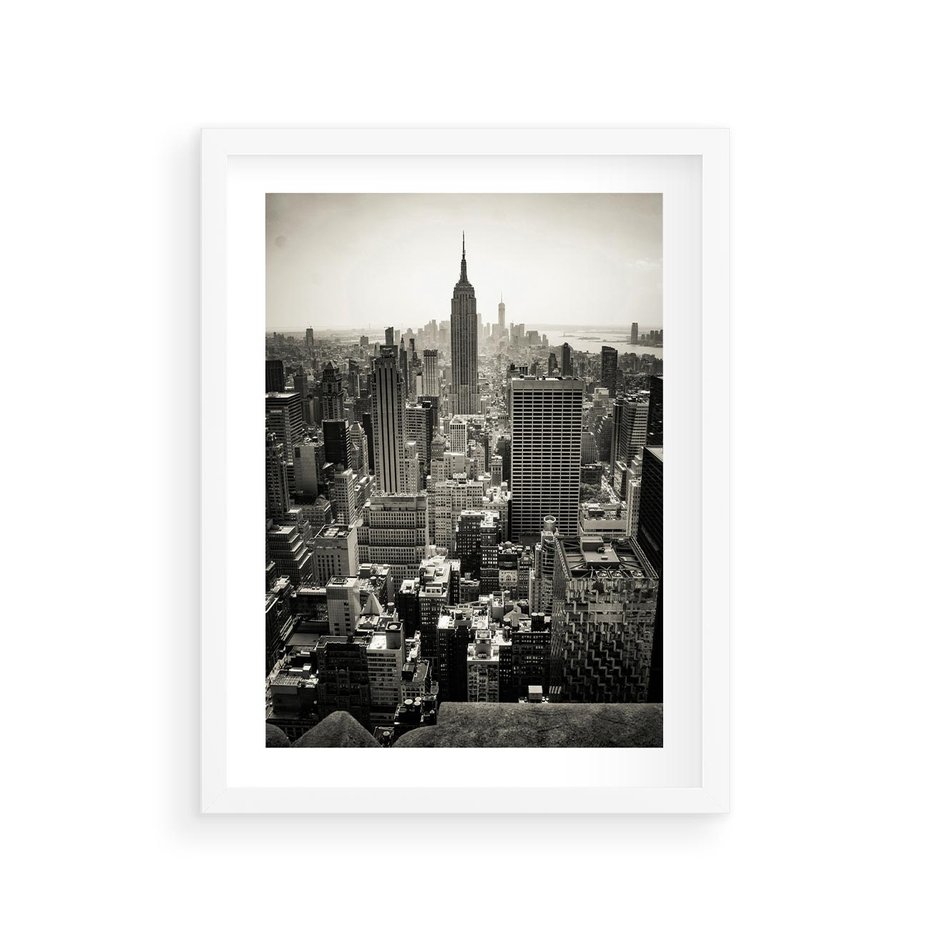 Plakat w ramie 30x40 - Dusza wielkiego miasta - Manhattan, Nowy Jork - rama biała
