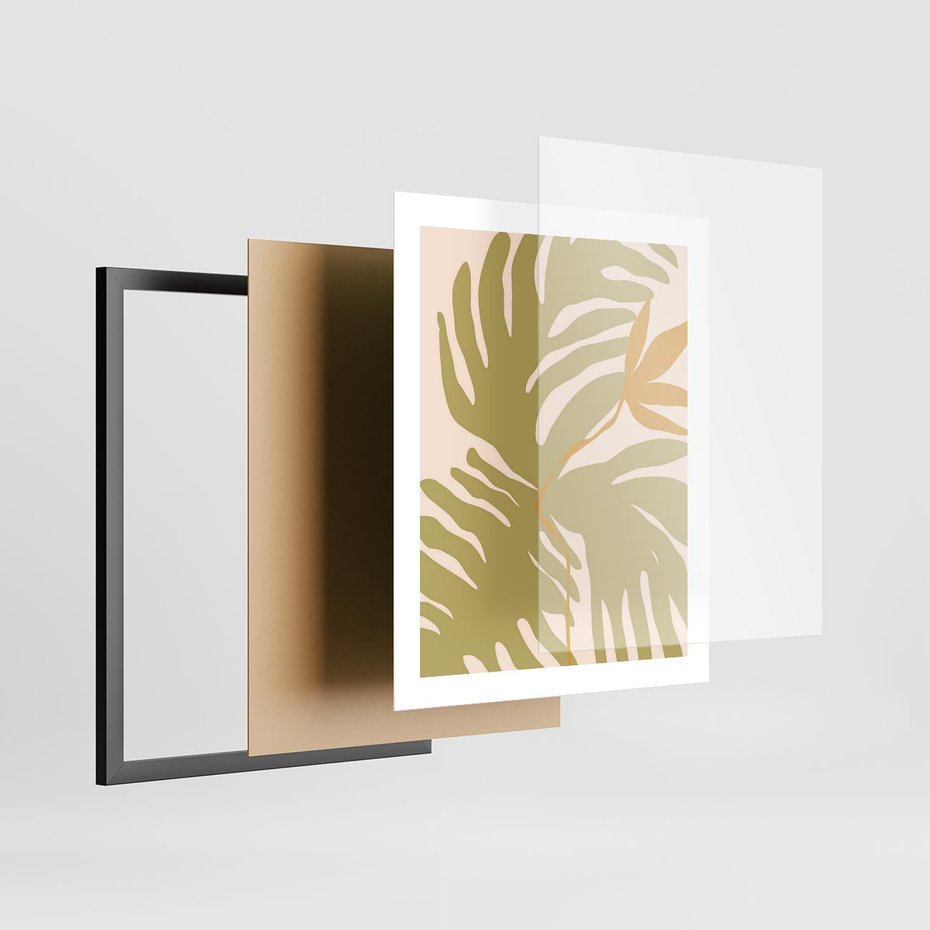 Plakat w ramie 40x50 - Konturem Zmiękczane - minimalistyczny obraz, nowoczesny - rama czarna