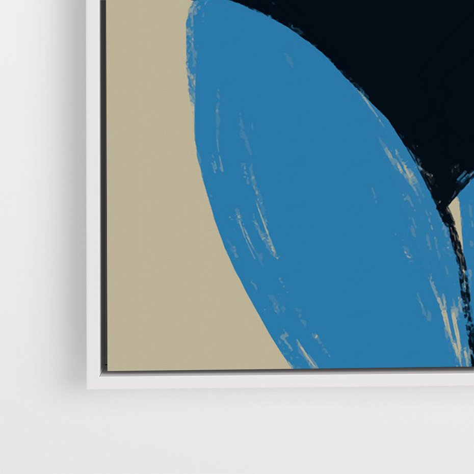 Obraz w ramie 80x120 - Zaklęta Kompozycja - abstrakcyjny plakat, nowoczesna sztuka - rama biała