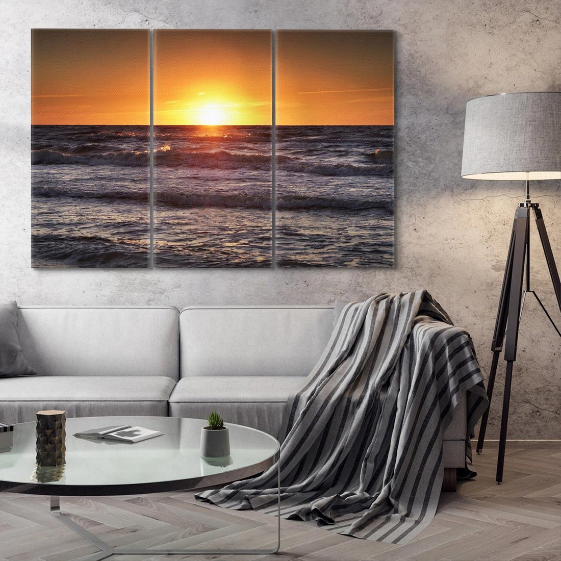 Obraz na płótnie 120x80 - Zachód Słońca Nad Morzem - zachód słońca,