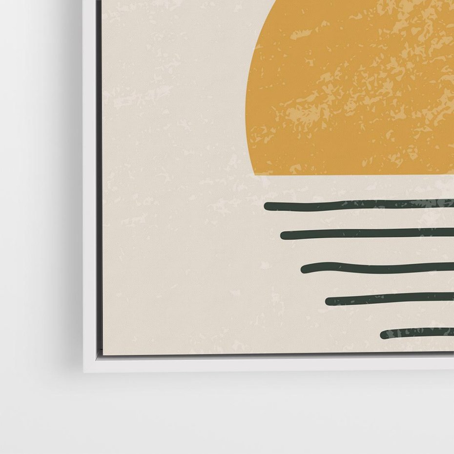 Obraz w ramie 50x50 - Krótka Forma - abstrakcyjna sztuka, boho kształty - rama biała