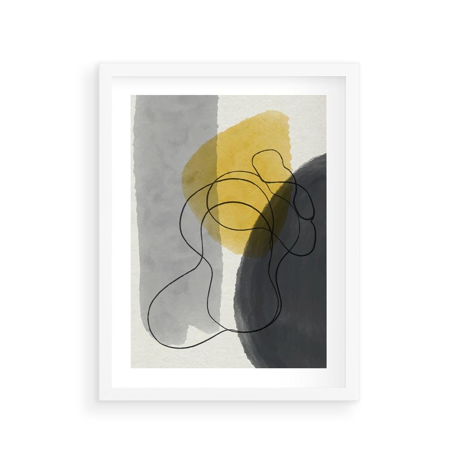 Plakat w ramie 30x40 - Kolorowe Akwarelowe Abstrakcje - abstrakcja, akwarelowe plamy - rama biała