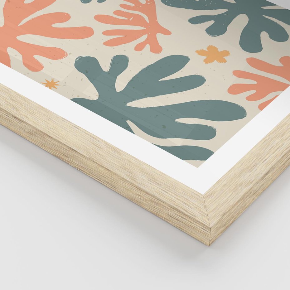 Plakat w ramie 40x50 - Boho Wybuch - boho formy, kształty - rama drewno