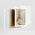 Plakat w ramie 40x50 - Minimalizm z Roślinami - nowoczesny plakat, roślinność - rama biała
