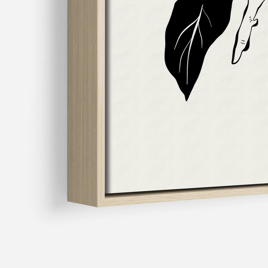 Obraz w ramie 50x70 - Spojrzenie w kształty kwiatów - kwiaty magnolii, minimalizm - rama drewno